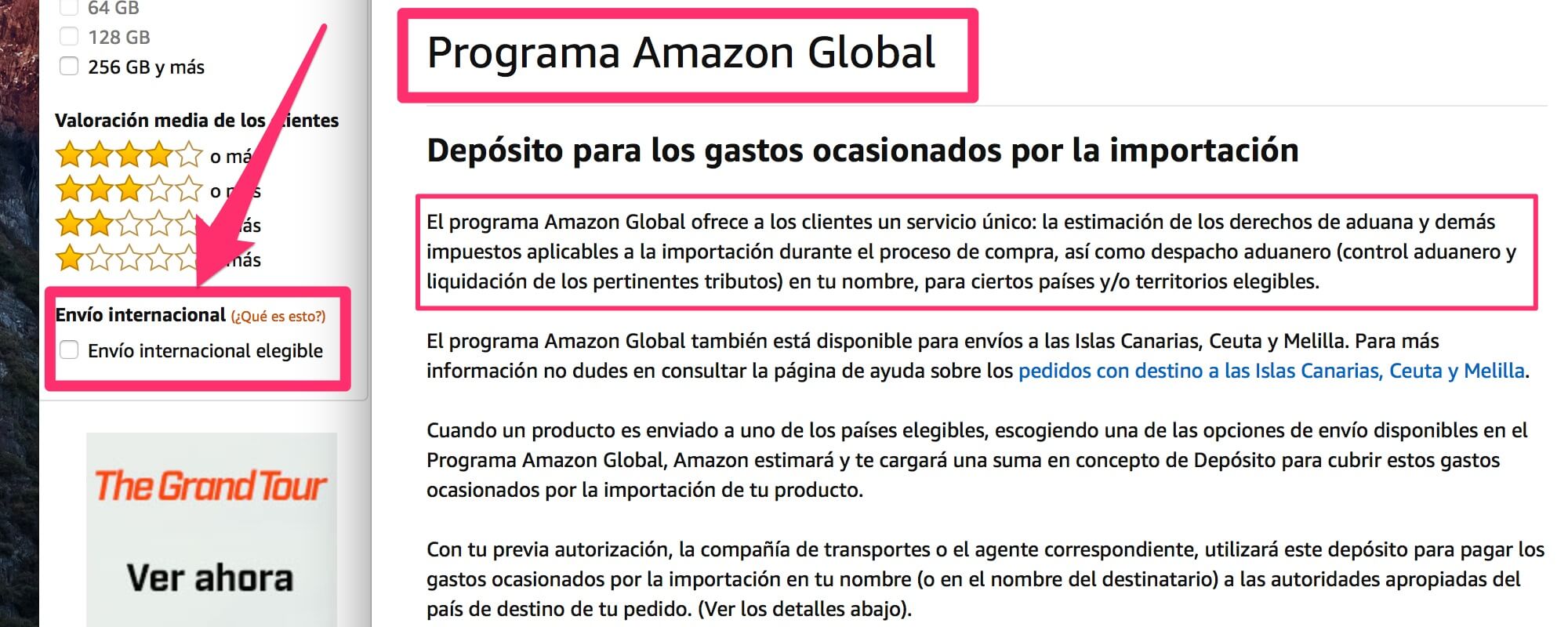 Envio Internacional de Amazon