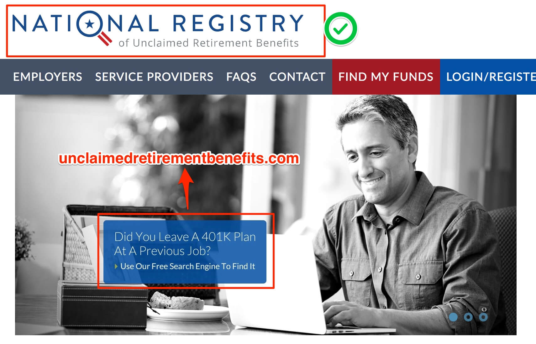 Sitio web para reclamos de 401k